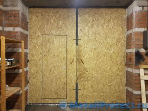 Утеплённые, внутренняя отделка - OSB Высокие ворота с ОСБ утеплением